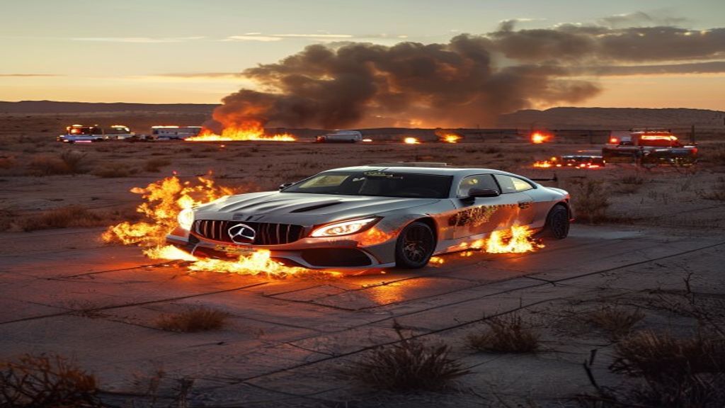 Mercedes-AMG GT prototipi test sırasında alev aldı
